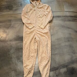 Cozy Cream Leopard Print Pajama Onesie